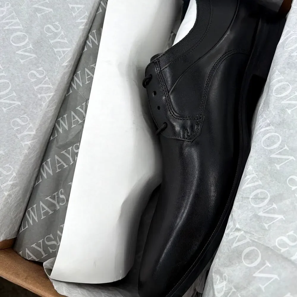 Johnston & Murphy Gibbons Plain Toe Dress Shoes Black Full Grain Size 13M